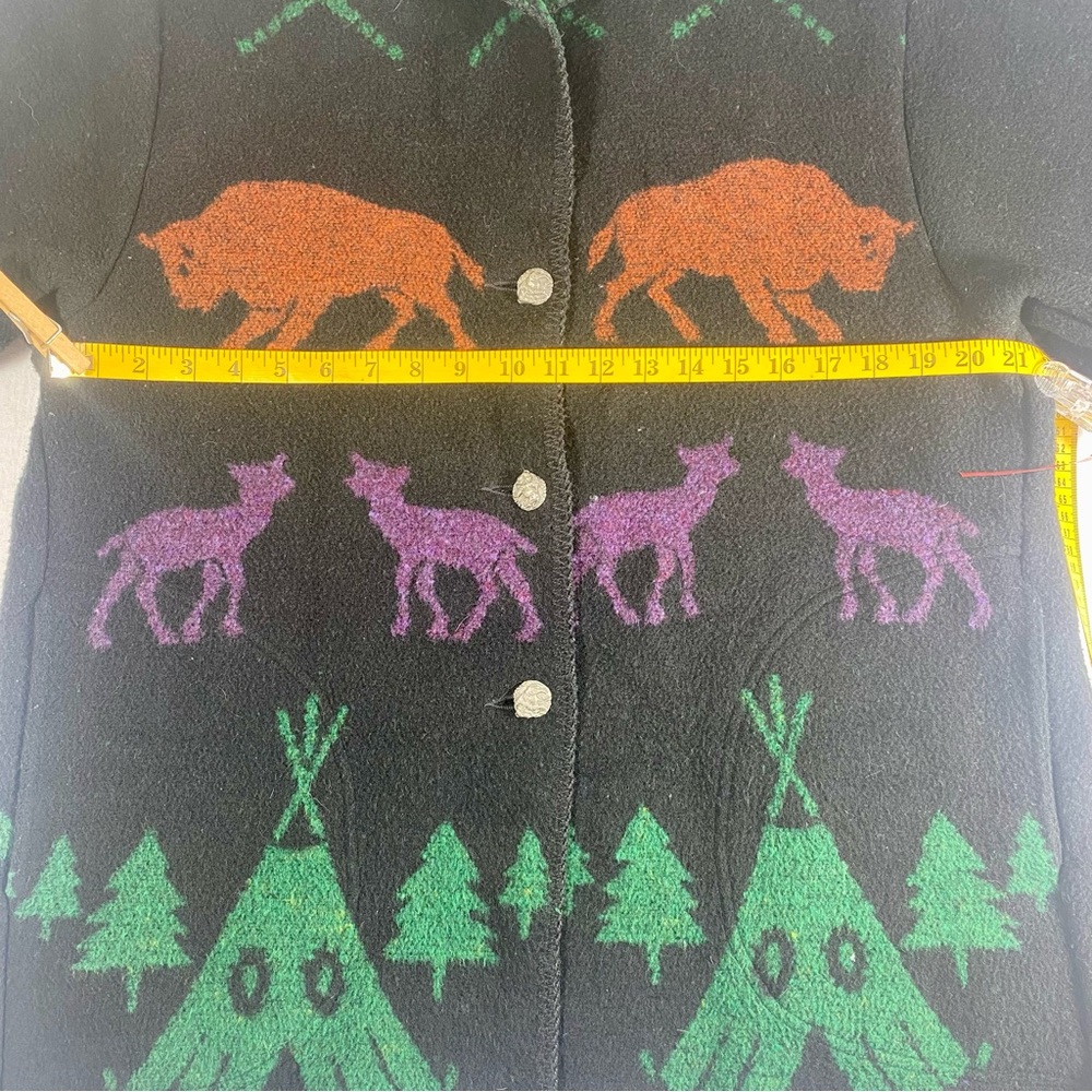 Vintage Wooded River Western Wool Blend Buffalo Totem Jacket M - Picture 12 of 15